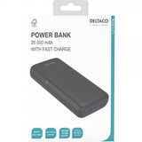Deltaco Powerbank 20 000 mAh Fast Charge 20W Svart