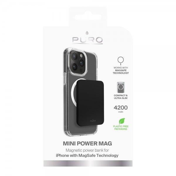 Puro MagSafe Powerbank Mini Power Mag Svart