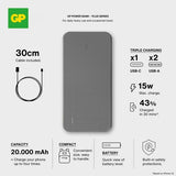 GP Powerbank Plus 20 000 mAh Svart