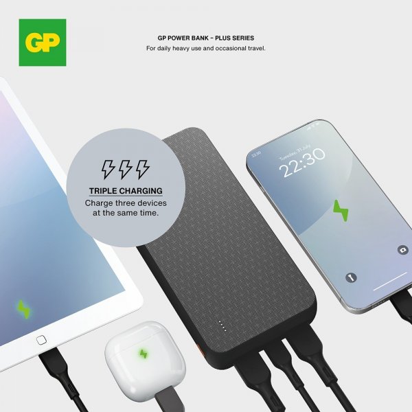 GP Powerbank Plus 20 000 mAh Svart