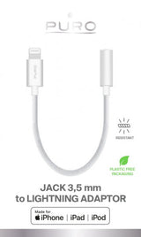 Puro Adapter Lightning till 3.5mm Vit
