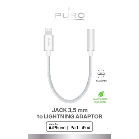 Puro Adapter Lightning till 3.5mm Vit