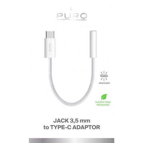 Puro Adapter USB-C till 3.5mm AUX Vit