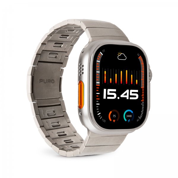 Puro Apple Watch 44/45/46mm/Ultra 49mm Armband Titan Titanium