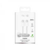 Puro Kabel Fabrik 2.0 240W USB-C till USB-C 1m Vit