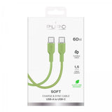 Puro Kabel TPE 25W USB-C till USB-C 1.5m Salted Lime