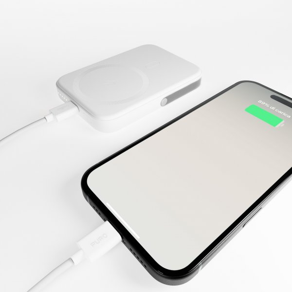 Puro Powerbank Stand Power Mag 5000 mAh Vit
