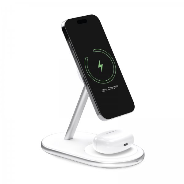 Puro Trådlös Laddare Mag Station 2-in-1 Qi2 Vit