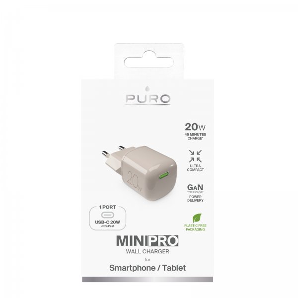 Puro Laddare MiniPro GaN USB-C 20W Beige