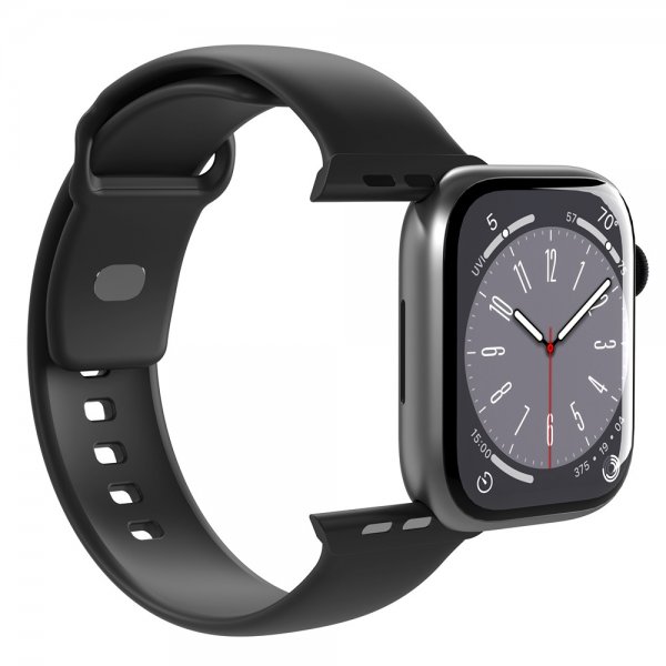 Puro Apple Watch 44/45/46mm/Apple Watch Ultra Armband ICON Silicone Band Svart