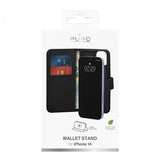Puro iPhone 14 Fodral Wallet Stand Svart