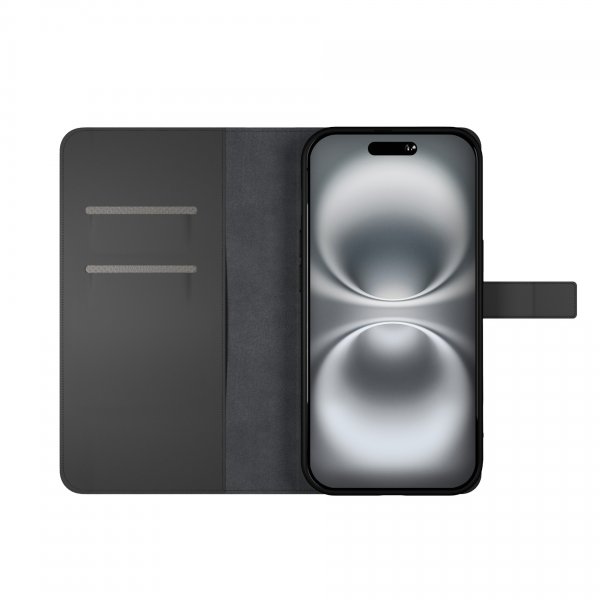 Puro iPhone 16 Pro Fodral Wallet Stand Svart