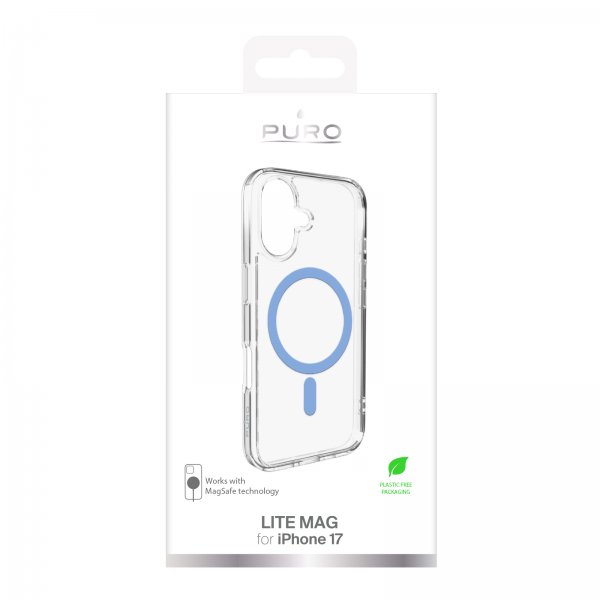 Puro iPhone 17 Skal Lite Mag Transparent Blå