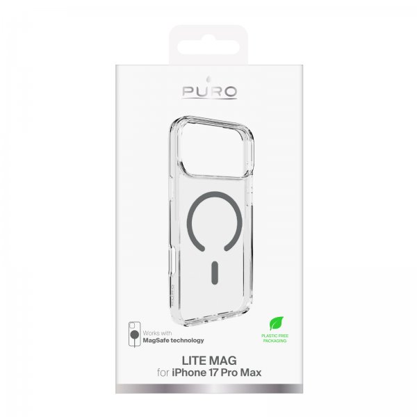 Puro iPhone 17 Pro Max Skal Lite Mag Transparent Grå