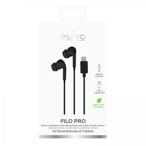 Puro Trådade Hörlurar Filo Pro USB-C Svart