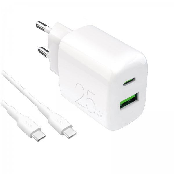 Puro Laddare med Kabel ProLite Kit USB-C 25W 1.2m Vit