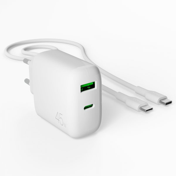 Puro Laddare med Kabel ProLite Kit USB-C 45W 1.2m Vit