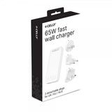 Celly Reseladdare Travel GaN 65W USA/UK/EU/AUS Vit