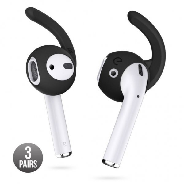 KeyBudz EarBuddyz Ear Hooks för AirPods och EarPods Svart