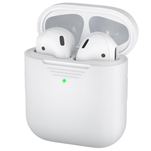 KeyBudz AirPods (1/2) Skal PodSkinz Skyddande silikonskal Vit