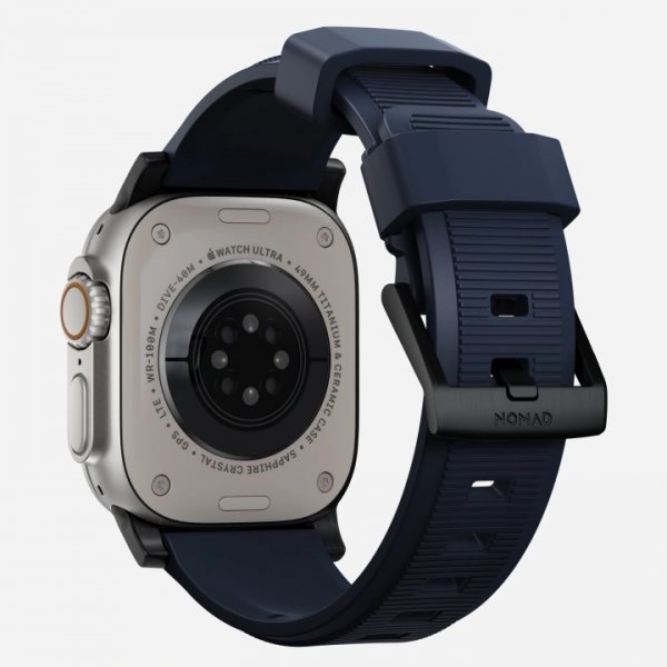 Nomad Apple Watch 44/45/46mm/Apple Watch Ultra Armband Rugged Band Black Hardware Atlantic Blue