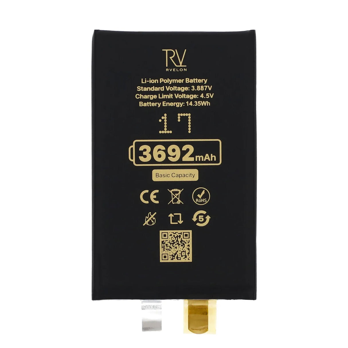 Rvelon Batteri till iPhone 17 3692mAh utan Flexkabel