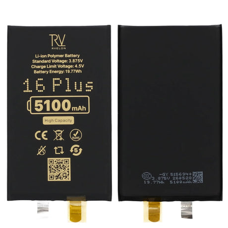 Rvelon Batteri till iPhone 16 Plus 5100mAh utan Flexkabel