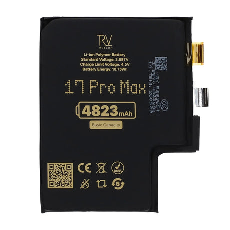 Rvelon Batteri till iPhone 17 Pro Max 4823mAh utan Flexkabel
