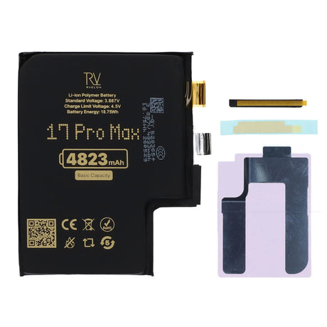 Rvelon Batteri till iPhone 17 Pro Max 4823mAh utan Flexkabel