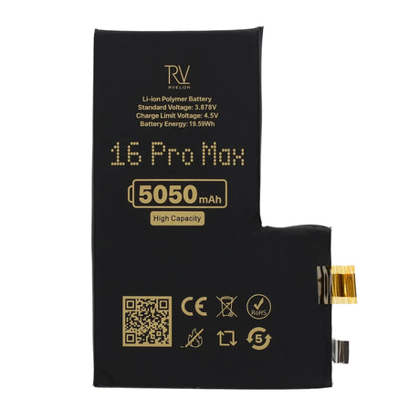Rvelon Batteri till iPhone 16 Pro Max 5050mAh utan Flexkabel