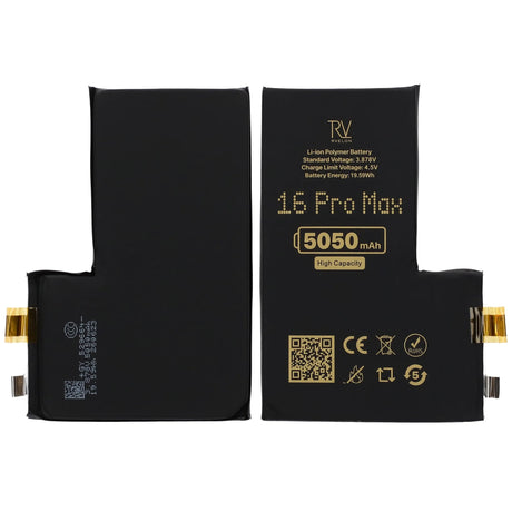 Rvelon Batteri till iPhone 16 Pro Max 5050mAh utan Flexkabel