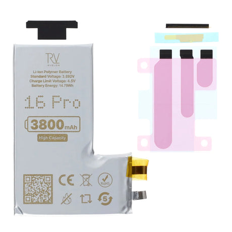 Rvelon Batteri till iPhone 16 Pro 3800mAh utan Flexkabel