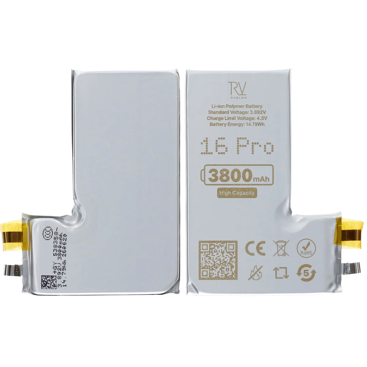 Rvelon Batteri till iPhone 16 Pro 3800mAh utan Flexkabel