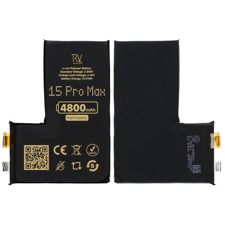 Rvelon Batteri till iPhone 15 Pro Max 4800mAh utan Flexkabel