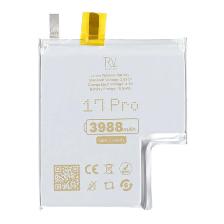 Rvelon Batteri till iPhone 17 Pro 3988mAh utan Flexkabel