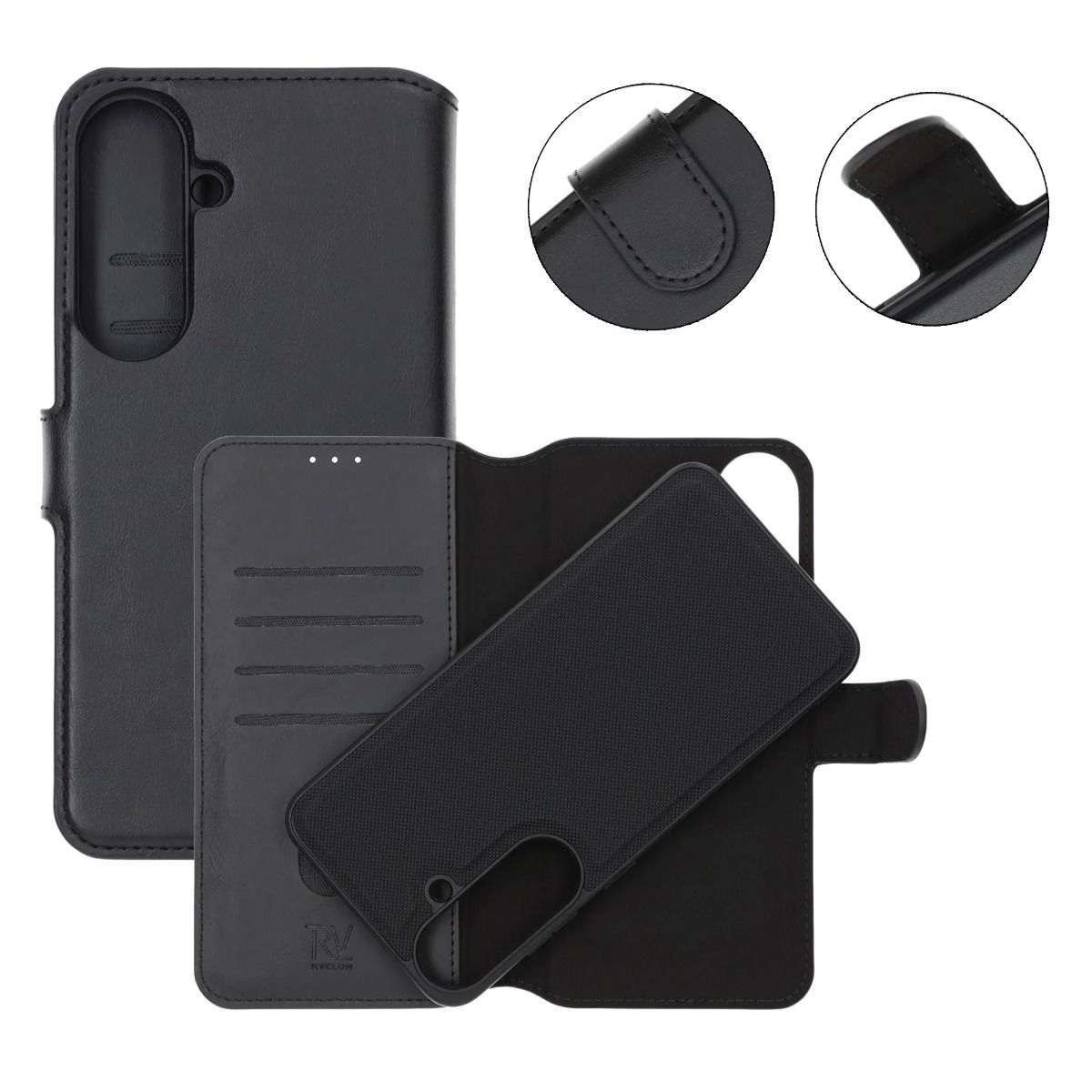 Rvelon Samsung Galaxy S26 FE Fodral 4 Kortfack Löstagbart Skal Svart