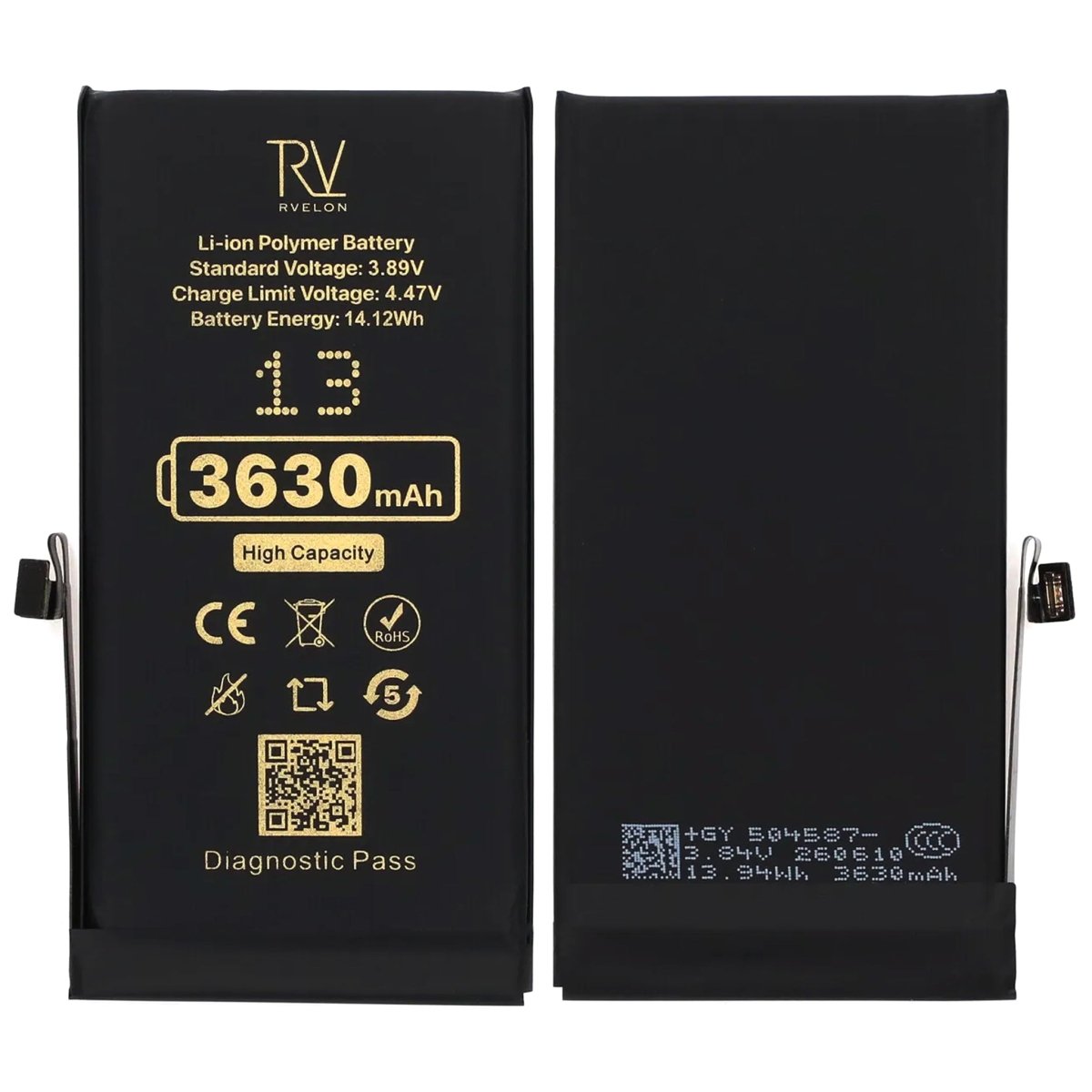 Rvelon Batteri för iPhone 13 - 3630 mAh Högkapacitet