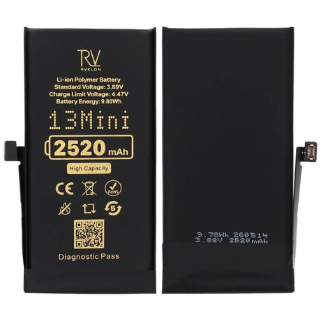 Rvelon Batteri för iPhone 13 Mini - 2520 mAh Högkapacitet
