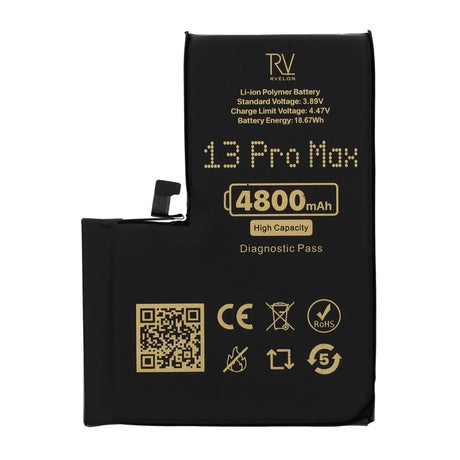 Rvelon Batteri för iPhone 13 Pro Max - 4800 mAh Högkapacitet