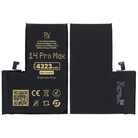 Rvelon Batteri för iPhone 14 Pro Max - 4323 mAh Originalkapacitet