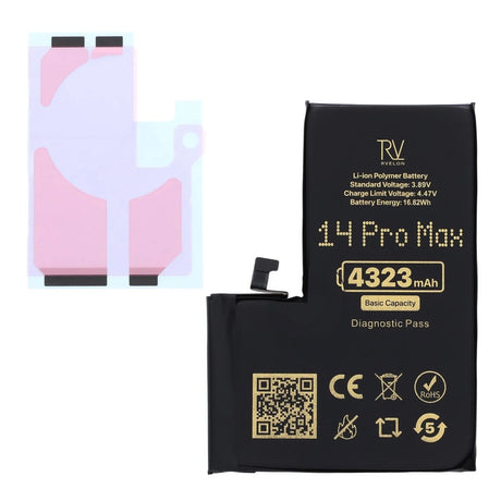 Rvelon Batteri för iPhone 14 Pro Max - 4323 mAh Originalkapacitet