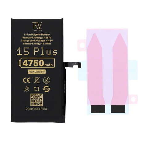 Rvelon Batteri för iPhone 15 Plus - 4750 mAh Högkapacitet
