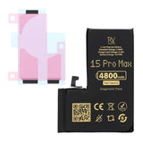 Rvelon Batteri för iPhone 15 Pro Max - 4800 mAh Hög Kapacitet