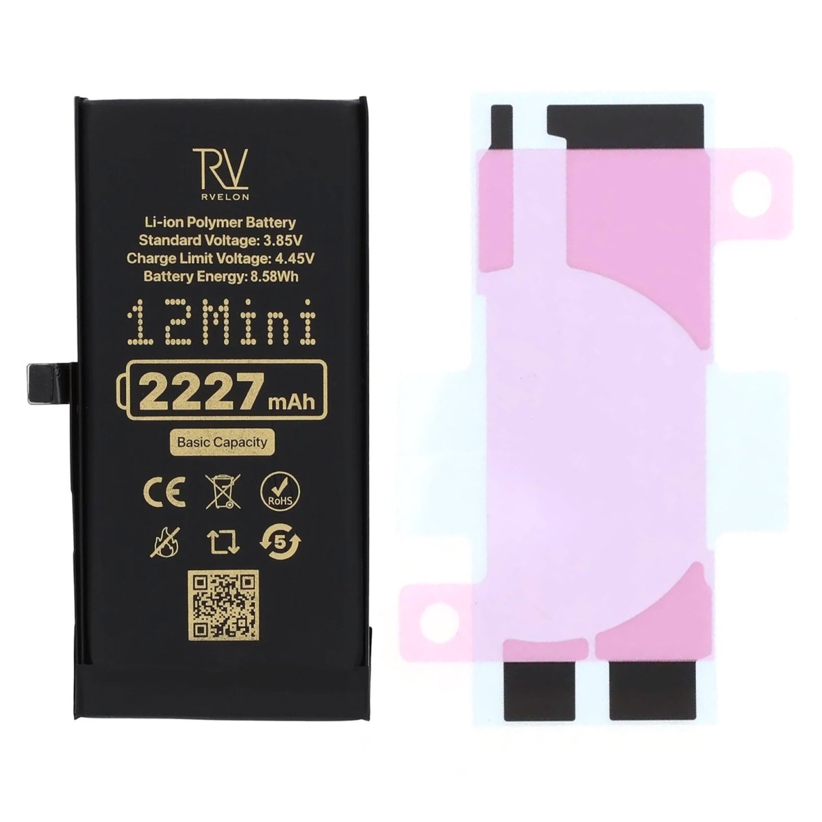 Rvelon Premium Batteri för iPhone 12 Mini - 2227mAh