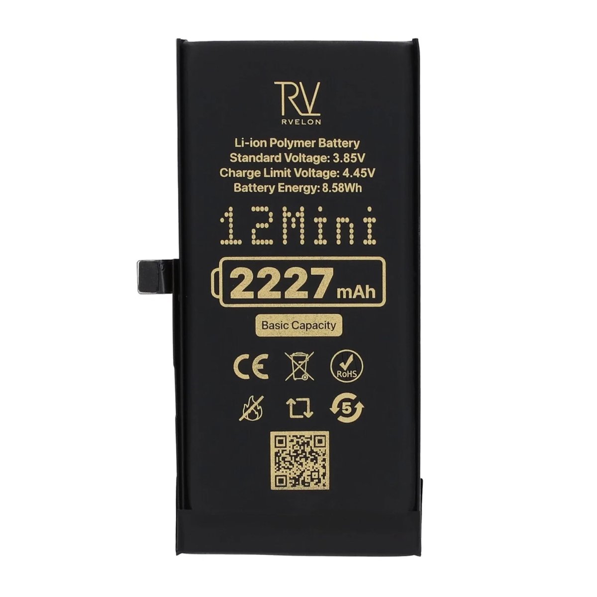 Rvelon Premium Batteri för iPhone 12 Mini - 2227mAh