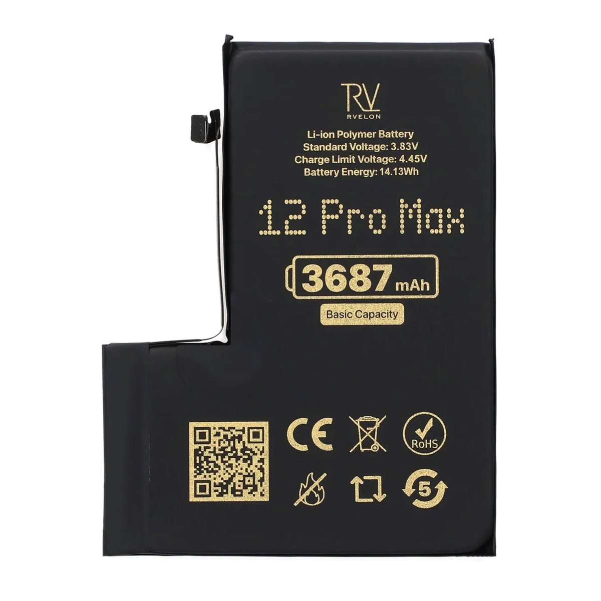 Rvelon Premium Batteri för iPhone 12 Pro Max - 3687mAh