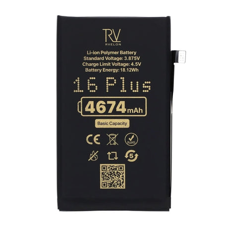 Rvelon Premium Batteri för iPhone 16 Plus - 4674mAh