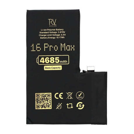Rvelon Premium Batteri för iPhone 16 Pro Max - 4685 mAh