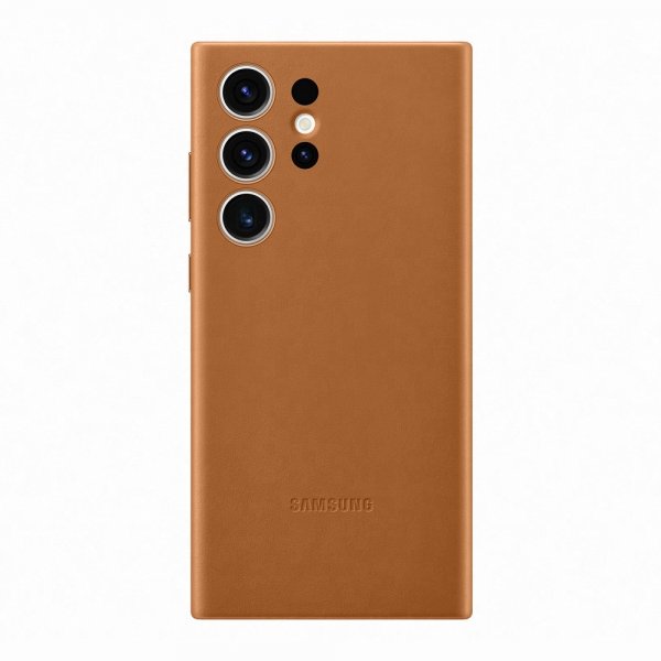 Samsung Original Galaxy S23 Ultra Skal Leather Cover Camel