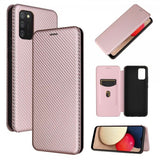 Samsung Galaxy A03s Fodral Kolfibertextur Roseguld